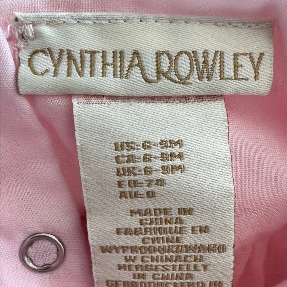 Cynthia Rowley Romper Dress, Pink, Satin, Mesh Size 6/9 Months